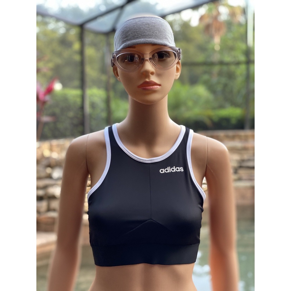 adidas Women's Xpressive Medium Sports Bra Top, Black, New with Tags